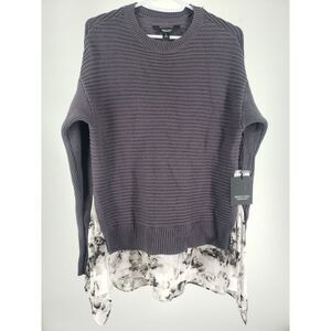 New NWT Simply‎ Vera Wang Size S Oversized Sweater Knitted Long Sleeve Floral